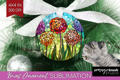 Stained Glass Ornament PNG - Flowers PNG Sublimation Product Image 1