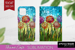 Stained Glass Phone Case PNG - Flowers Case PNG Sublimation Product Image 1