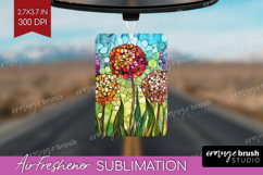 Stained Glass Air Freshener PNG - Flowers PNG Sublimation Product Image 1