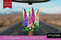 Stained Glass Air Freshener PNG - Flowers PNG Sublimation Product Image 1