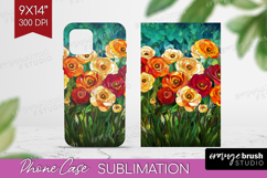 Stained Glass Phone Case PNG - Flowers Case PNG Sublimation Product Image 1