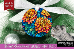 Stained Glass Ornament PNG - Flowers PNG Sublimation Product Image 1