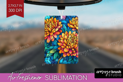 Stained Glass Air Freshener PNG - Flowers PNG Sublimation Product Image 1
