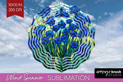 Stained Glass Wind Spinner Sublimation PNG - Flowers Round Product Image 1