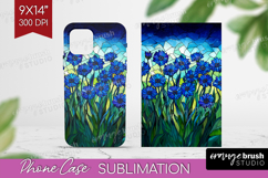 Stained Glass Phone Case PNG - Flowers Case PNG Sublimation Product Image 1