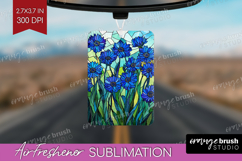 Stained Glass Air Freshener PNG - Flowers PNG Sublimation Product Image 1