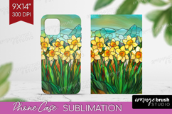 Stained Glass Phone Case PNG - Flowers Case PNG Sublimation Product Image 1