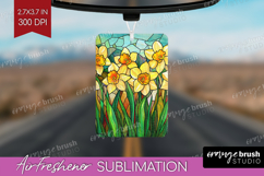 Stained Glass Air Freshener PNG - Flowers PNG Sublimation Product Image 1