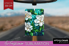 Stained Glass Air Freshener PNG - Flowers PNG Sublimation Product Image 1