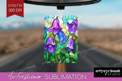 Stained Glass Air Freshener PNG - Flowers PNG Sublimation Product Image 1