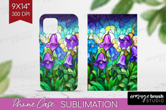 Stained Glass Phone Case PNG - Flowers Case PNG Sublimation Product Image 1