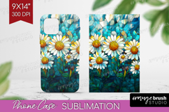 Stained Glass Phone Case PNG - Flowers Case PNG Sublimation Product Image 1