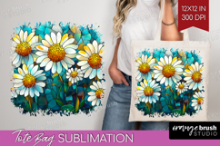 Stained Glass Tote Bag - Flowers Tote Bag PNG Sublimation Product Image 1