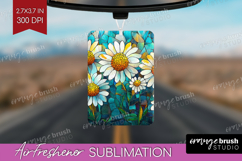 Stained Glass Air Freshener PNG - Flowers PNG Sublimation Product Image 1