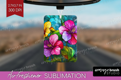 Stained Glass Air Freshener PNG - Flowers PNG Sublimation Product Image 1