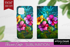 Stained Glass Phone Case PNG - Flowers Case PNG Sublimation Product Image 1