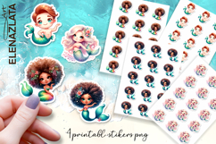 Cute Mermaid Cartoon Sticker Printable sticker sheet Product Image 1