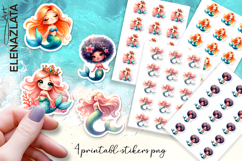 Cute Mermaid Cartoon Sticker Printable sticker sheet Product Image 1