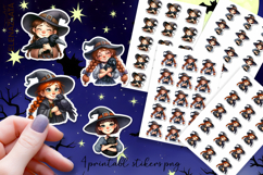 Halloween witch Stickers, neon cute witch pumpkin Stickers Product Image 1
