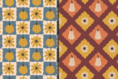 Hand Drawn Curvy Pumpkin Seamless Patterns &amp; Digital Papers Product Image 4