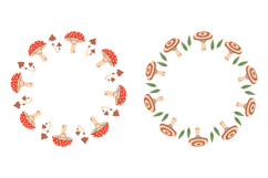Fall Mushroom Wreaths PNG Product Image 4