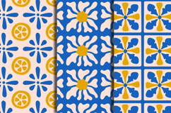 Floral Mediterranean Tile Seamless Patterns &amp; Digital Papers Product Image 4