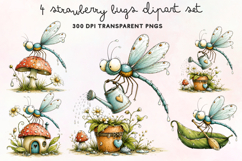 Strawberry Bugs Clipart PNG Product Image 1