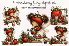 Strawberry Fairy Clipart PNG Product Image 1