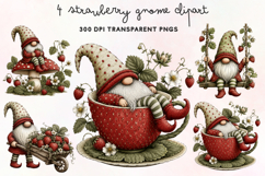 Strawberry Gnome Clipart PNG Product Image 1