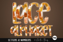 Preppy Brush Stroke Fall Lace PNG Alphabet |Sublimation Font Product Image 1