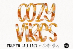 Preppy Brush Stroke Fall Lace PNG Alphabet |Sublimation Font Product Image 2