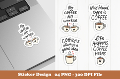 Coffee Quote Sticker | Funny &amp; Relatable Café Themed PNG Product Image 1