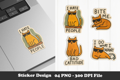 Funny Cat Attitude Sticker Product Image 1