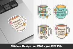 Self Care Coffee Mug Sticker Product Image 1