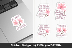 Cherry Blossom Quote Sticker Set No Rain No Flowers Product Image 1