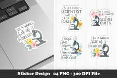 Science Queen Sticker Girl Scientist Empowerment PNG Product Image 1