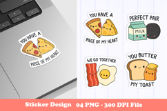Cute Food Pair Sticker | Adorable Breakfast &amp; Snack Themed Product Image 1