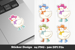Cute Cowboy Duck Sticker Product Image 1