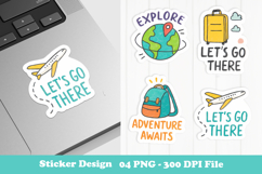 Travel Adventure Sticker Clipart Sublimation PNG Product Image 1