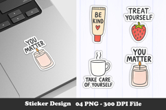 Self Care Sticker | Be Kind &amp; You Matter Quote PNG Product Image 1