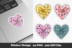 Cute Heart with Bow Sticker Product Image 1