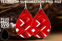 Festive Red Glitter Earring Art PNG Product Image 1