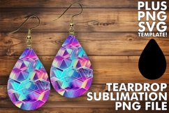 Holographic Glamour: Teardrop Earrings Sparkle Product Image 1