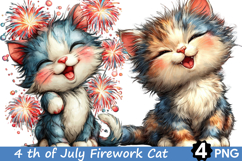 4 th of July Firework Cat Clipart Product Image 1