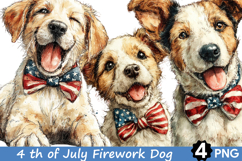4 th of July Firework Dog Clipart Product Image 1
