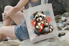 4 th of July Firework Raccoon Clipart Product Image 3