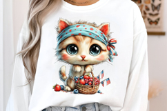 4 th of July Picnic Cat Clipart Product Image 2