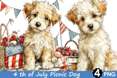 4 th of July Picnic Dog Clipart Product Image 1