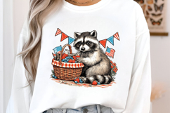 4 th of July Picnic Raccoon Clipart Product Image 2