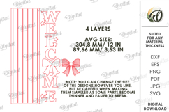 4Th Of July Vertical Door Sign Laser Cut. Welcome SIgn SVG Product Image 2